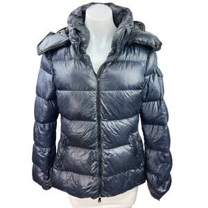 Moncler Maya Giubotto Womens $1,290 Down Puffer Zip Up Hooded Coat Jacket Sz 2
